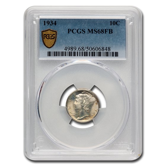 1934 Mercury Dime MS-68 PCGS (FB) 1934 Mercury Dime MS-68 PCGS (FB)